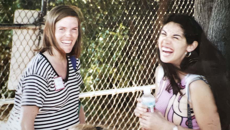 Two women having a good laugh